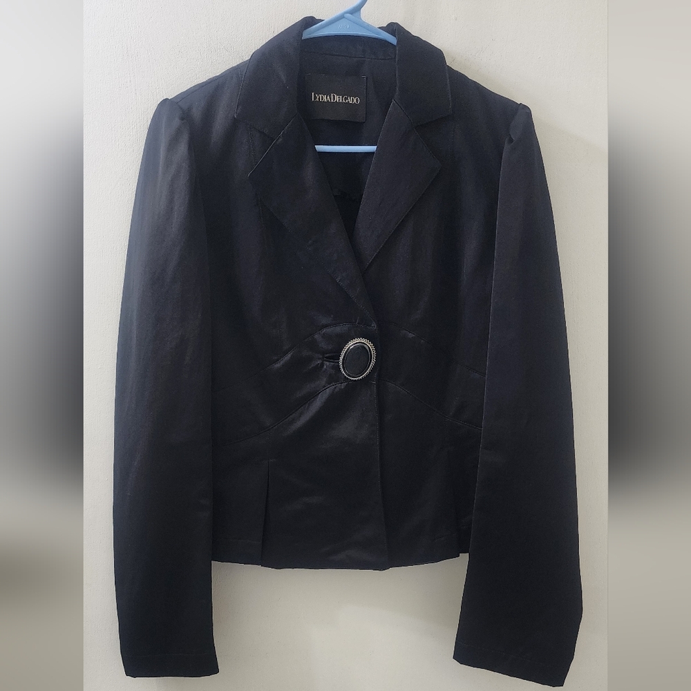 Lydia Delgado Black Women's‎ Blazer, Size 44, Made In Spain.